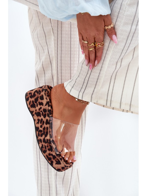 Women's sandals with transparent strap on wedge panther Meltiana 2