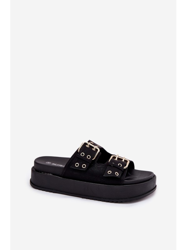 Women's Sandals With Buckles On Platform Black Nilatha