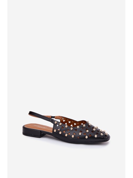 Embellished Ballet Flats On A Flat Heel Black Nilarisela
