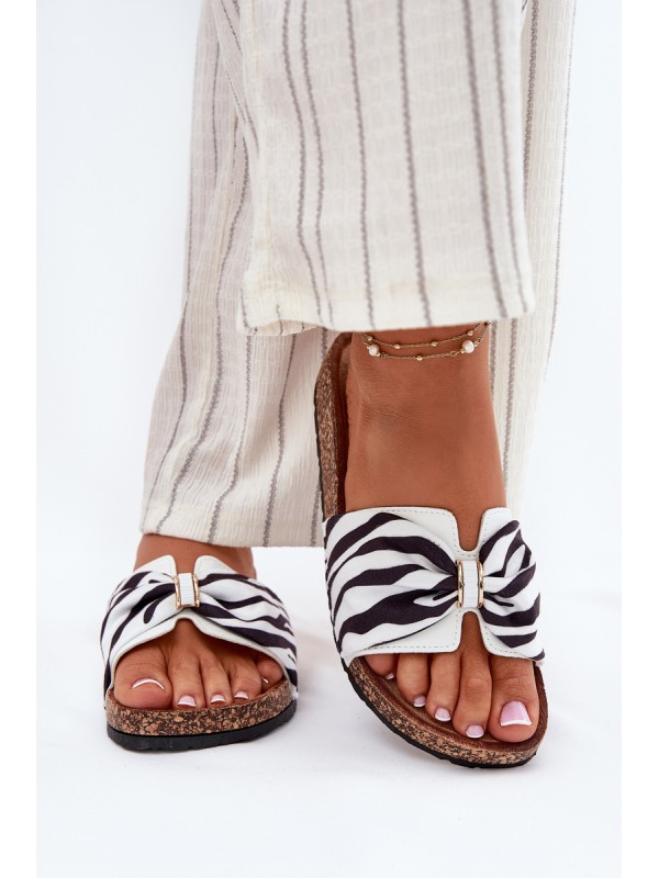 Women's Cork Platform Slippers Zebra Mevuna