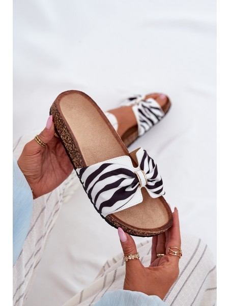 Women's Cork Platform Slippers Zebra Mevuna