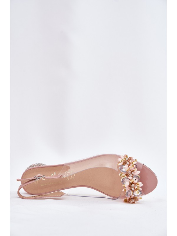 Permatomos žemakulnės basutės su dekoracijomis D&A MR51-709 Pink