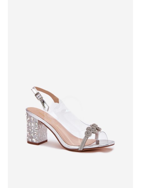 Transparent Heeled Sandals D&A MR51-705 Silver