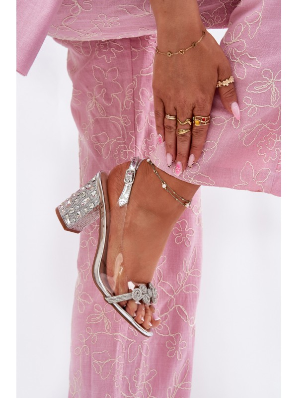 Transparent Heeled Sandals D&A MR51-705 Silver