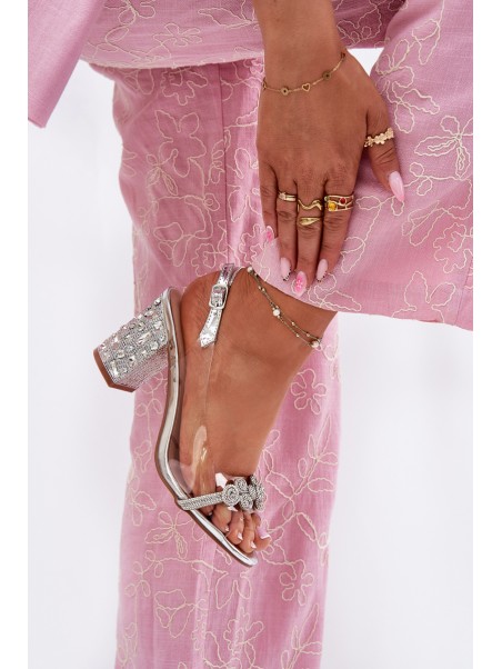 Transparent Heeled Sandals D&A MR51-705 Silver