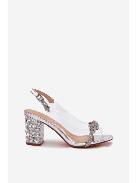 Transparent Heeled Sandals D&A MR51-705 Silver