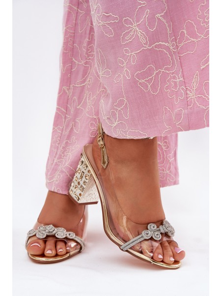 Transparent Heeled Sandals D&A MR51-705 Gold