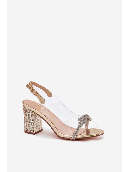 Transparent Heeled Sandals D&A MR51-705 Gold