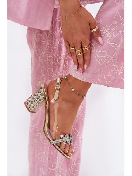 Transparent Heeled Sandals D&A MR51-705 Gold
