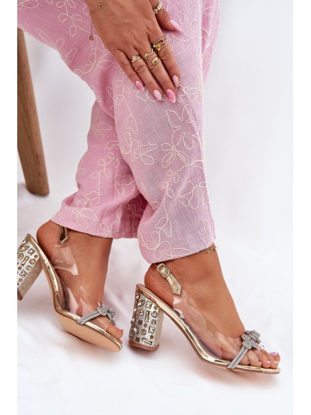 Transparent Heeled Sandals D&A MR51-705 Gold