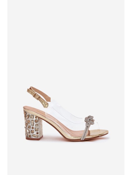 Transparent Heeled Sandals D&A MR51-705 Gold