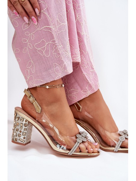Transparent Heeled Sandals D&A MR51-705 Gold