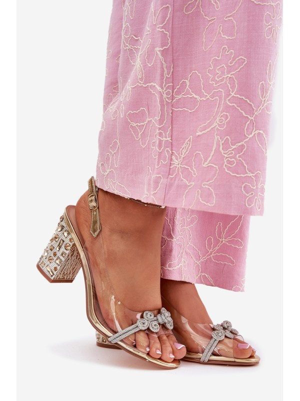 Transparent Heeled Sandals D&A MR51-705 Gold