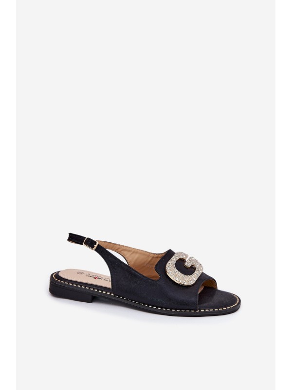 Women's Sandals With Decorative Detail Black S.Barski KV51-081