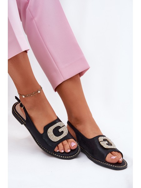 Women's Sandals With Decorative Detail Black S.Barski KV51-081