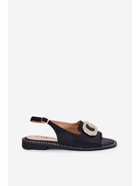 Women's Sandals With Decorative Detail Black S.Barski KV51-081