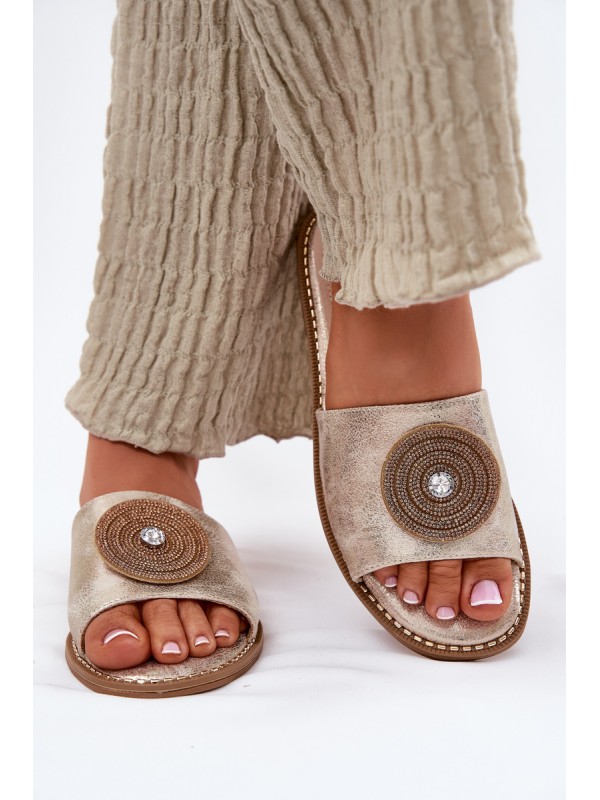 Women's Flats With Decoration S.Barski KV51-013 Gold 2