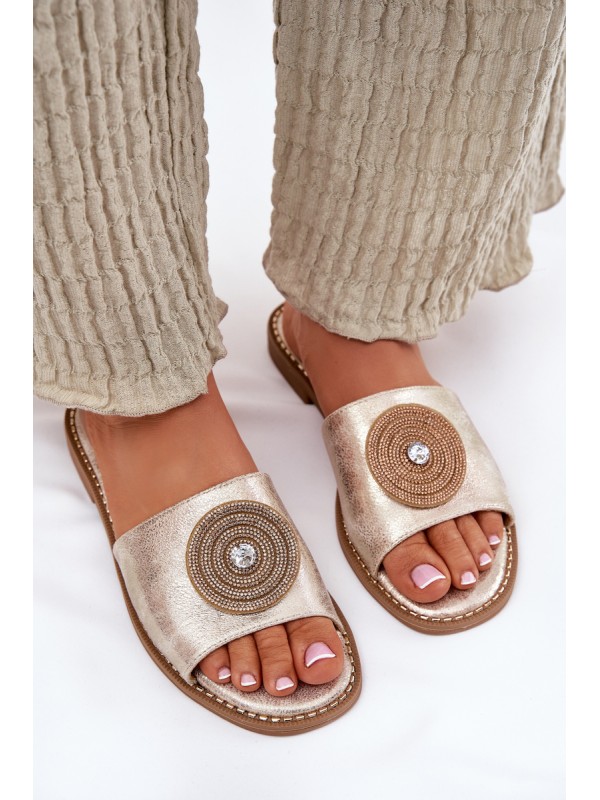 Women's Flats With Decoration S.Barski KV51-013 Gold