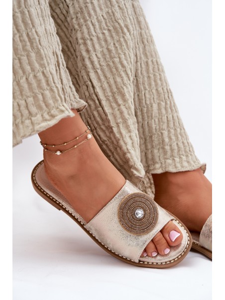 Women's Flats With Decoration S.Barski KV51-013 Gold