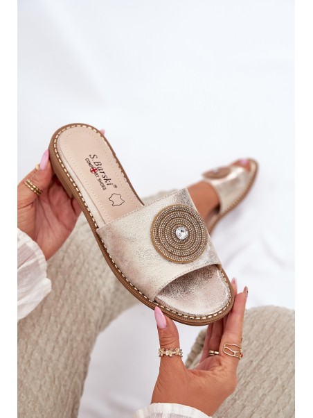 Women's Flats With Decoration S.Barski KV51-013 Gold