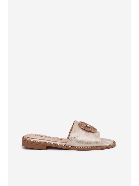 Women's Flats With Decoration S.Barski KV51-013 Gold
