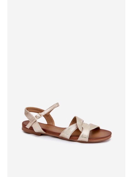 Flat Shiny Sandals Women S.Barski KV51-022 Gold