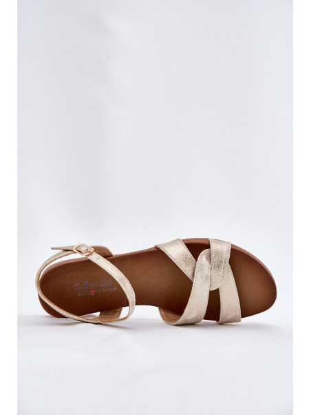 Flat Shiny Sandals Women S.Barski KV51-022 Gold