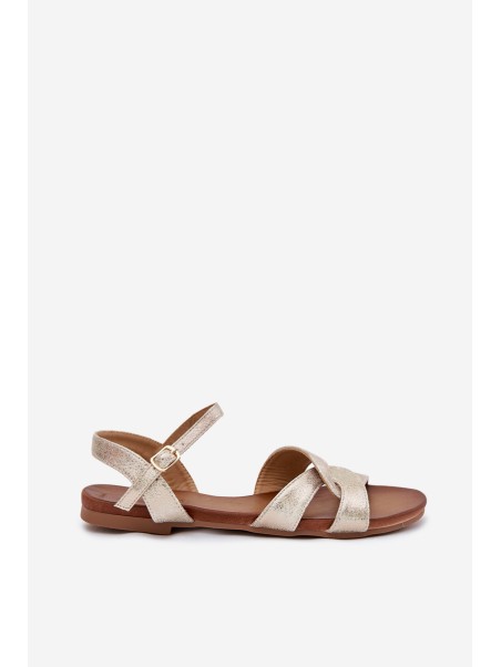 Flat Shiny Sandals Women S.Barski KV51-022 Gold