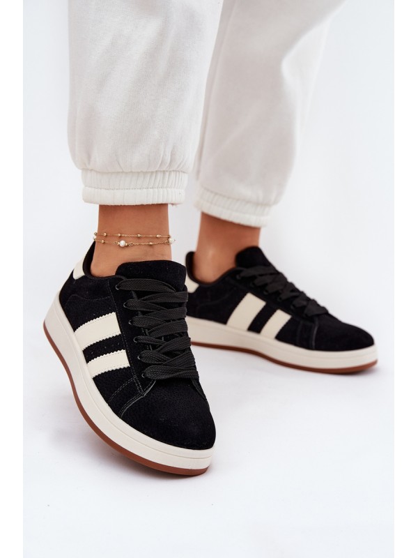 Women Sneakers Made Of Eco Suede Black Arlenina
