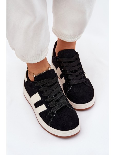 Women Sneakers Made Of Eco Suede Black Arlenina