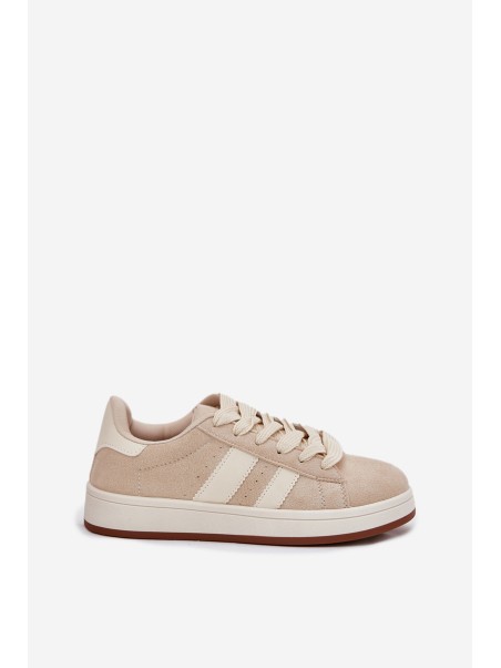 Women's Sneakers Made Of Eco Suede Beige Arlenina