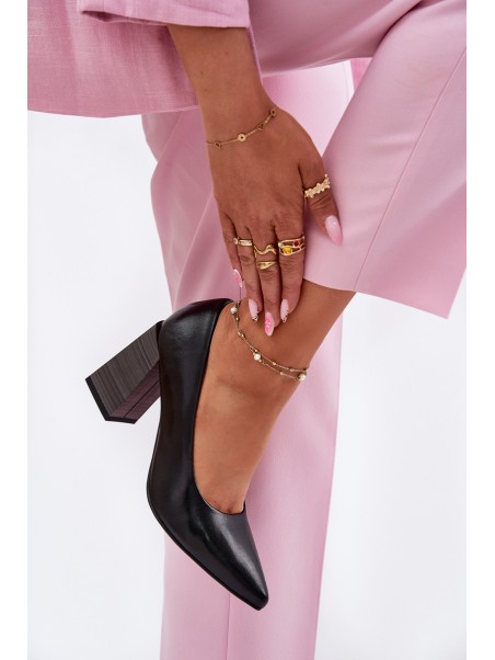 Leather Heels On A Heel Black Gregosa