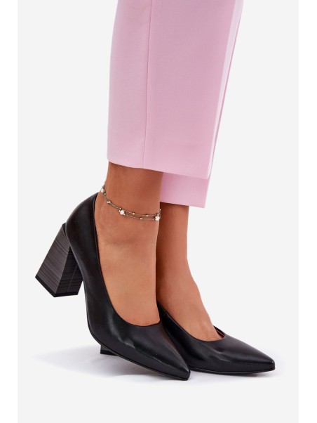 Leather Heels On A Heel Black Gregosa