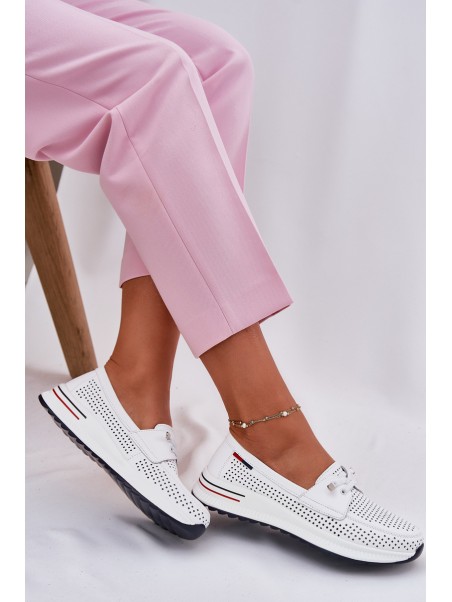 Leather Women's Platform Shoes White Violeth