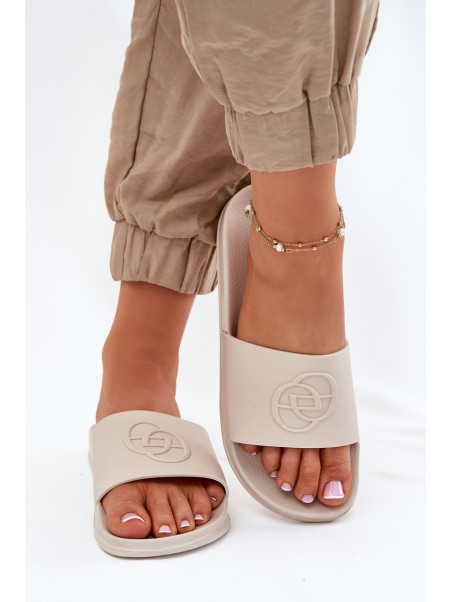 Lightweight women's sandals with decorative embossing beige Isarisa