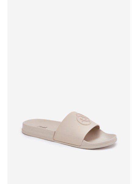 Lightweight women's sandals with decorative embossing beige Isarisa