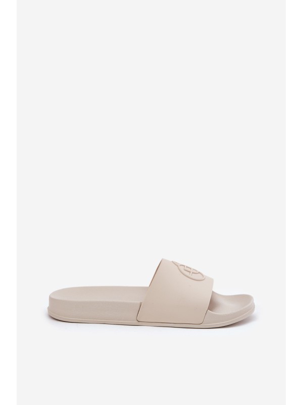 Lightweight women's sandals with decorative embossing beige Isarisa