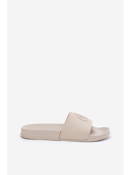 Lightweight women's sandals with decorative embossing beige Isarisa