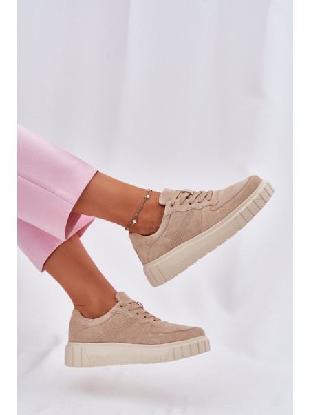 Suede Platform Sneakers Beige Rilwena
