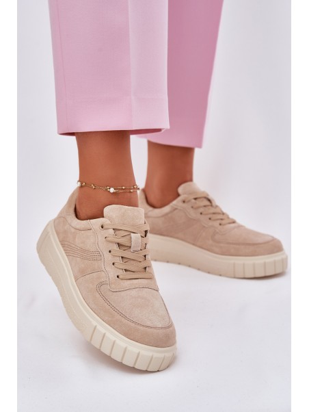 Suede Platform Sneakers Beige Rilwena