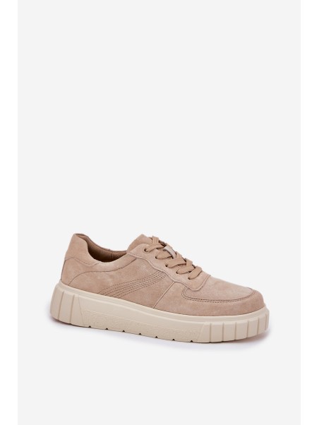 Suede Platform Sneakers Beige Rilwena