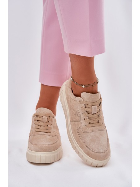 Suede Platform Sneakers Beige Rilwena