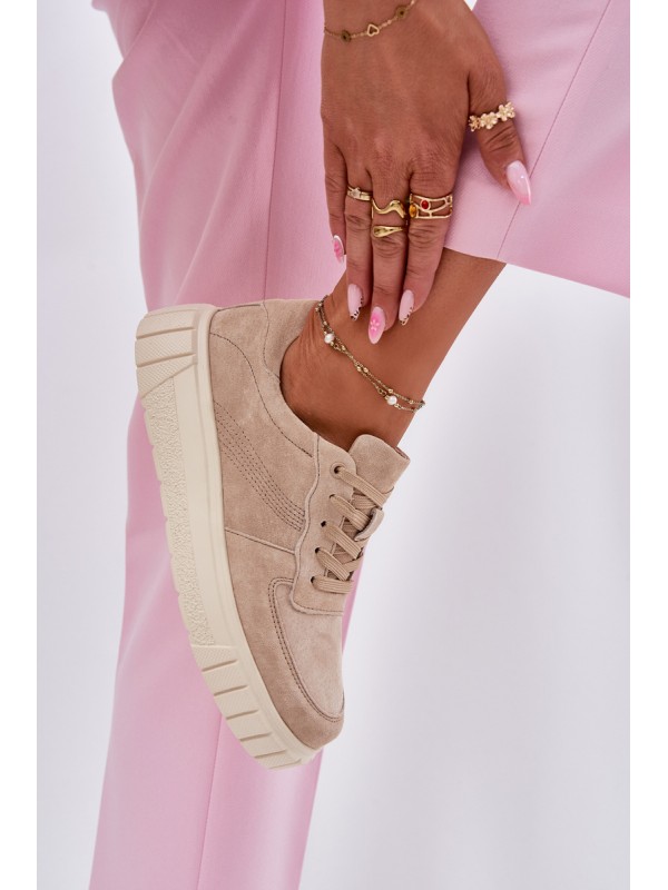 Suede Platform Sneakers Beige Rilwena