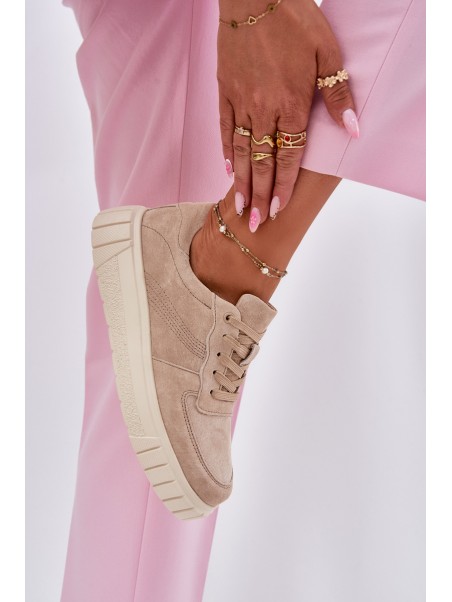 Suede Platform Sneakers Beige Rilwena