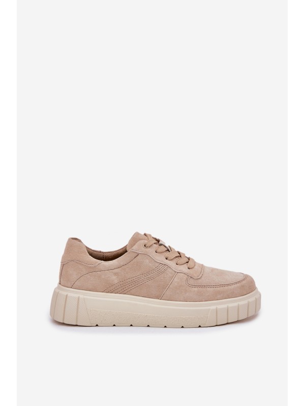 Suede Platform Sneakers Beige Rilwena