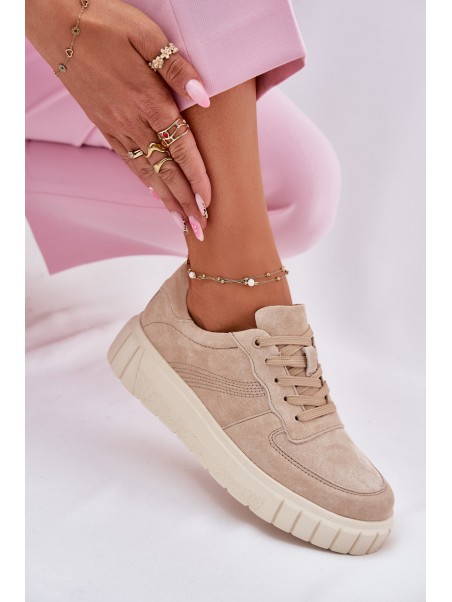 Suede Platform Sneakers Beige Rilwena
