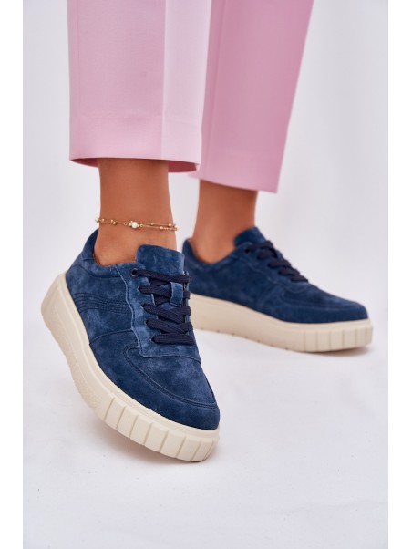 Suede Women's Platform Sneakers Navy Rilwena
