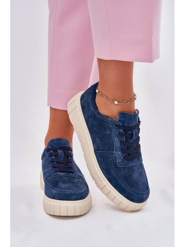 Suede Women's Platform Sneakers Navy Rilwena