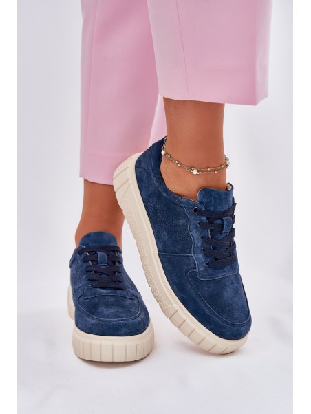 Suede Women's Platform Sneakers Navy Rilwena