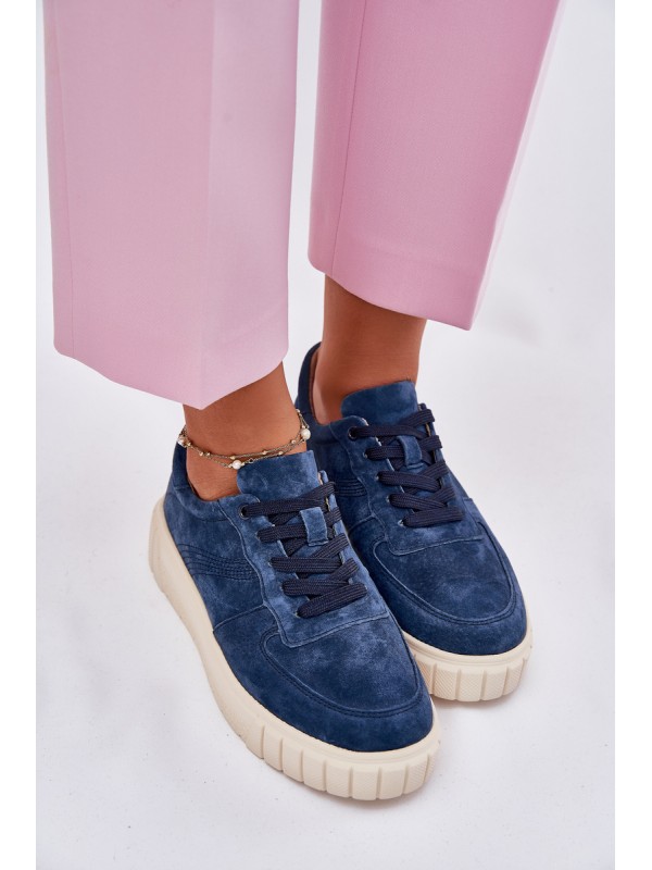 Suede Women's Platform Sneakers Navy Rilwena